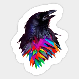 Colorful Raven Sticker